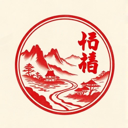 极速影视品牌印章 - 山河意象标识